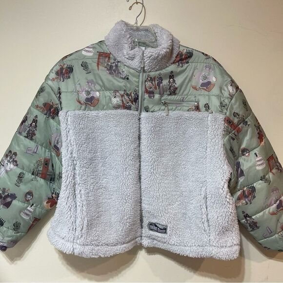 Disney Parks Haunted Mansion Puffer Sherpa Jacket Womens XL NWT - Picture 1 of 16